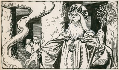 Druidler (kağıt üzerine mürekkep) by Peter Jackson