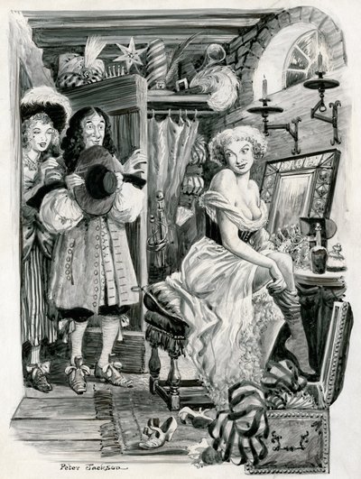 Kral II. Charles, soyunma odasında Nell Gwynn