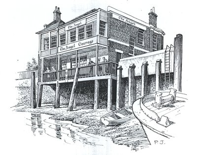 The Angel, Bermondsey, Londra (kağıt üzerine mürekkep) by Peter Jackson