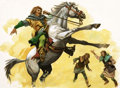 Bucking at üzerinde kimliği belirsiz binici by Peter Jackson