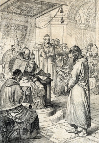 Yatırımların sorgusu, Canossa'nın tövbesi: Canossa'da, Kutsal Roma İmparatorluğu'nun İmparatoru IV. ” (Duvar by Peter Johann Nepomuck Geiger