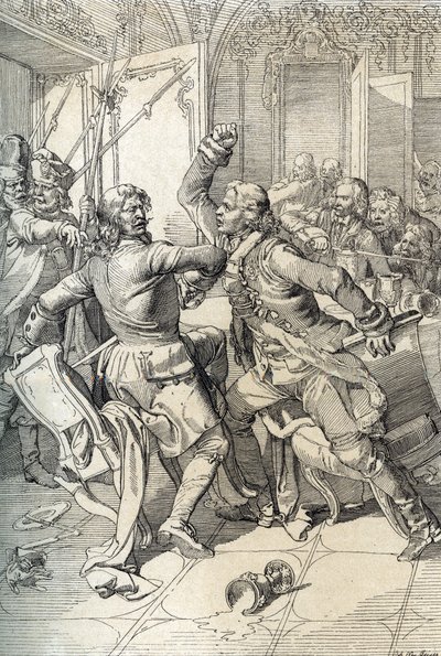 Streltsy isyanı: streltsy alaylarının (streltsy) üyelerinin 1698'de Çar Büyük Peter'in ilerici yeniliklerine karşı kaldırıldıktan sonra tutuklanması, Rusya (Streltsy ayaklanması: Streltsy u'dan sonra tutuklanan Moskova Streltsy alaylarının şüph by Peter Johann Nepomuck Geiger