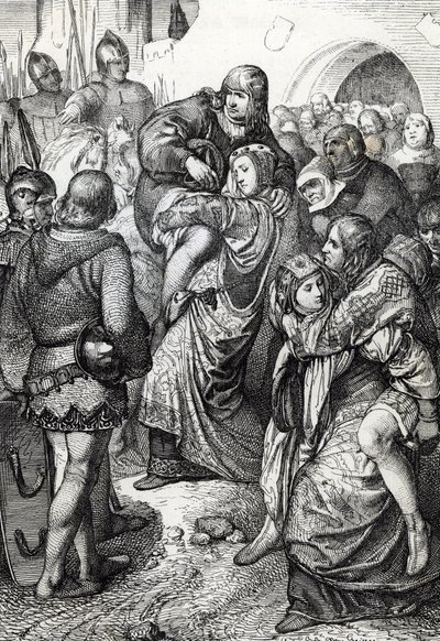Weinsberg'in sadık kadınları (Treue Weiber von Weinsberg): 1140 yılında Weinsberg kuşatmasında Hohenstaufen'li III. by Peter Johann Nepomuck Geiger