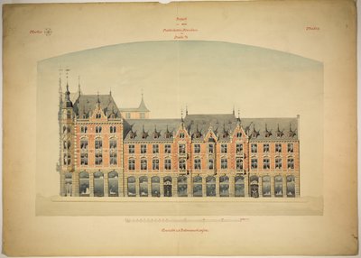 Rathskeller yeni bina, Halle (Saale), Saksonya-Anhalt, Almanya, Yükseklik by Peter Joseph Weber