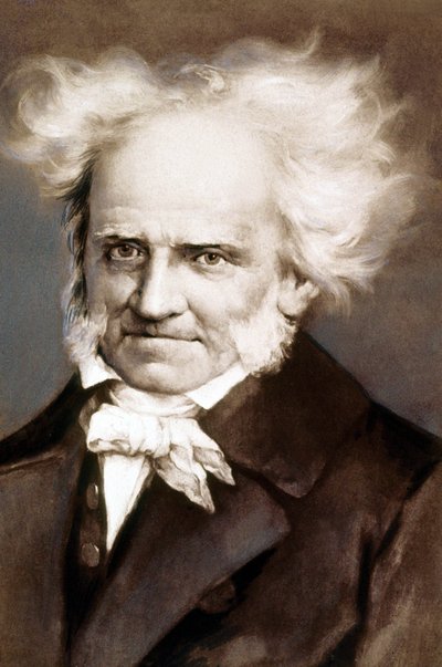 Alman filozof Arthur Schopenhauer (1788-1860) Peter Kramer tarafından boyandıktan sonraki fotoğraf by Peter Kramer