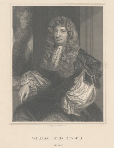 H. Robinson tarafından oyulmuş Lord William Russell'ın portresi by Peter Lely