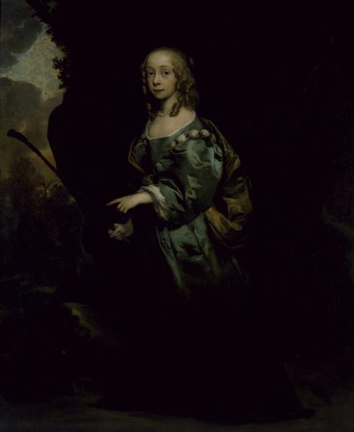 Yeşiller içinde genç bir kızın portresi (tuval üzerine yağlı boya) by Peter Lely