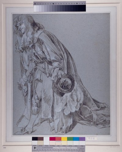 Reverent Figure (kağıt üzerinde tebeşir) by Peter Lely