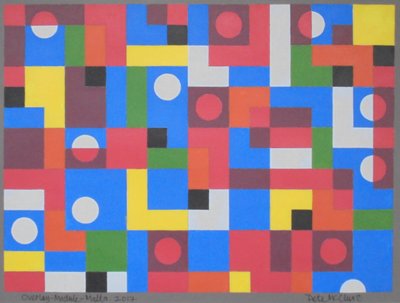 OVERLAY-MODULE-MALTA, 2017 (KAĞIT ÜZERİNE AKRİLİK) by Peter McClure