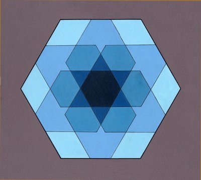 Overlaying Hexagons, 2009 (gemide akrilik) by Peter McClure
