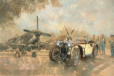 Cream Cracker MG 4 Spitfires (tuval üzerine yağlı boya) by Peter Miller