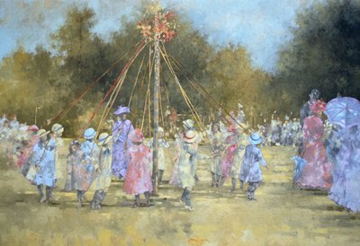Maypole (tuval üzerine yağlı boya) by Peter Miller