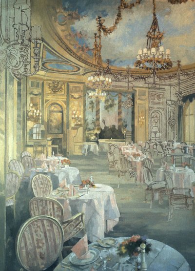 The Ritz Restaurant (tuval üzerine yağlı boya) by Peter Miller