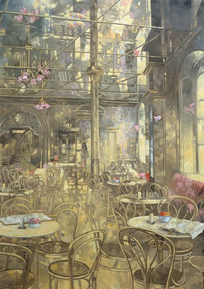 The Vienna Cafe, Oxford Street (tuval üzerine yağlı boya) by Peter Miller