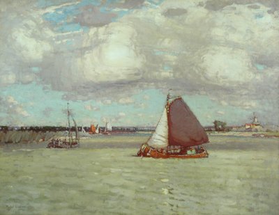 Hollanda Nehri, c.1904 (tuval üzerine yağlı boya) by Peter Moffat Lindner
