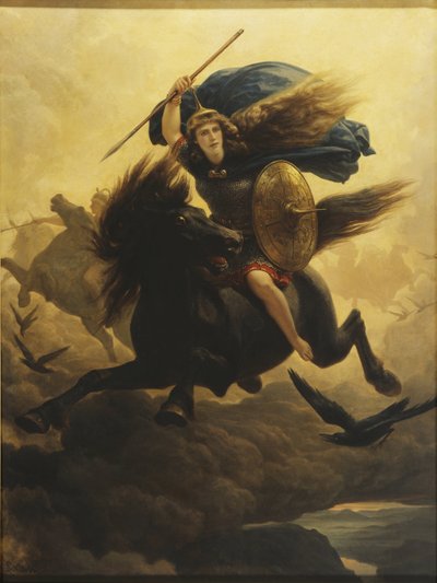 Les valkyries - Walkueren (Valkyrien), Arbo, Peter Nicolai (1831-1892). Tuval üzerine yağlıboya by Peter Nicolai Arbo