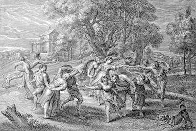 Gençler bir dansta by Peter Paul (after) Rubens