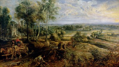 An Autumn Landscape with a view of Het Steen in the Early Morning, c.1636  by Peter Paul Rubens