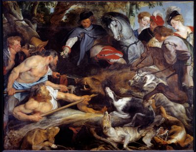 Domuz avı. Pierre Paul (Pierre-Paul) Rubens (veya Peter Paul veya Petrus Paulus) tarafından yapılan resim (1577-1640) by Peter Paul Rubens