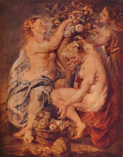 Bir Cornucopia ile Ceres ve İki Periler, c1617 by Peter Paul Rubens
