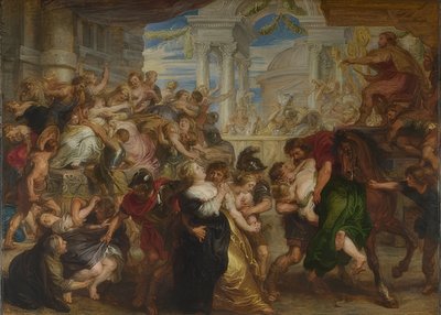 Sabine kadınlarının soygunu. 1635-40 civarında by Peter Paul Rubens