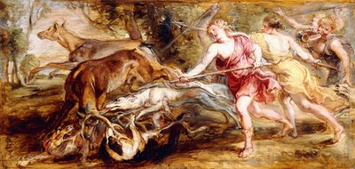 Diana ve Perileri Avı - bir modello, by Peter Paul Rubens