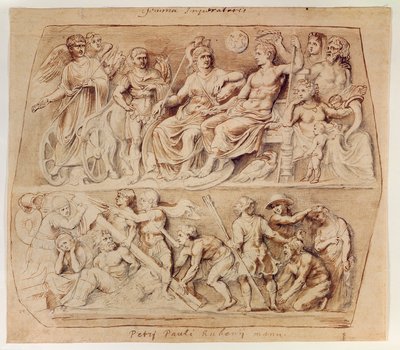 Gemma Augustea'nın çizimi (kağıt üzerinde kalem ve mürekkep ve kurşun kalem) by Peter Paul Rubens