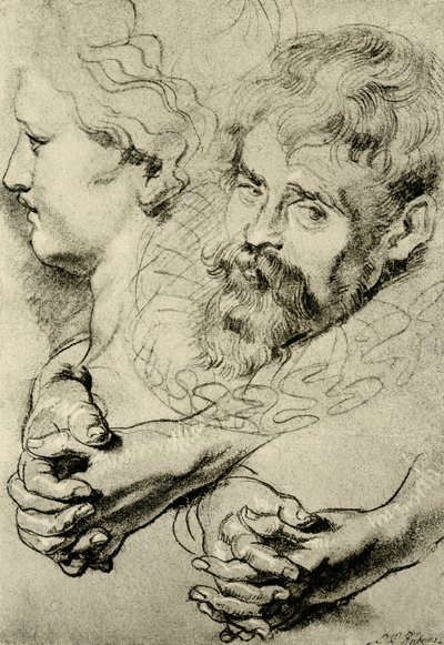 Baş ve el çalışmaları by Peter Paul Rubens