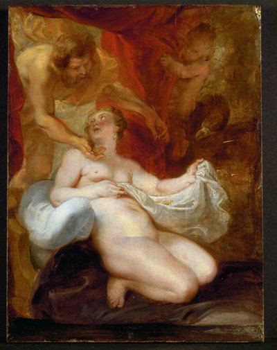 Jüpiter ve Danae (ahşap üzerine boyama) by Peter Paul Rubens