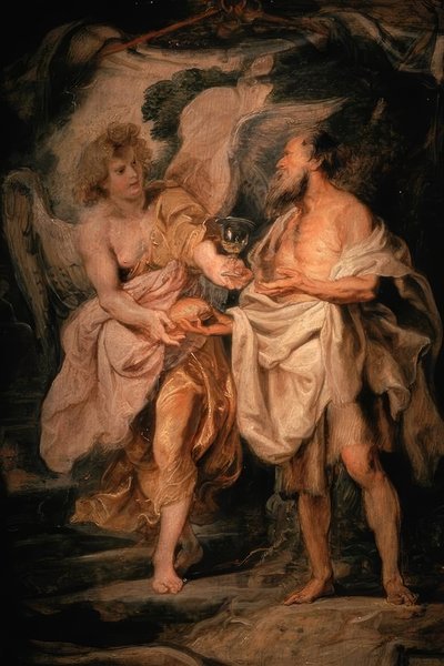 P.P. Rubens, Elias ve Melek by Peter Paul Rubens