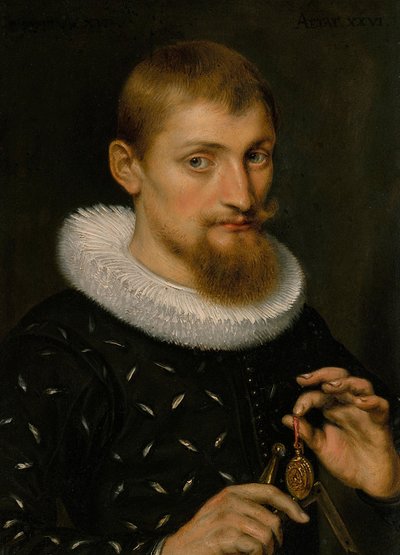 Bir Adamın Portresi, Muhtemelen Bir Mimar veya Coğrafyacı, 1597 (bakır üzerine yağlı boya) by Peter Paul Rubens