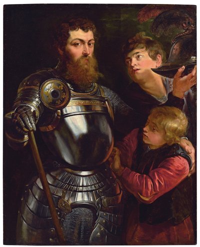 Bir komutanın portresi, dörtte üç uzunlukta, savaş için giyinmiş by Peter Paul Rubens