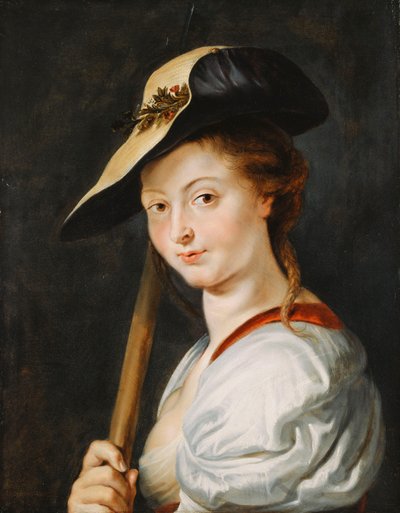 Suzanna Fourment olduğu belirtilen genç bir Kadının Çoban olarak büst uzunluğundaki portresi, by Peter Paul Rubens