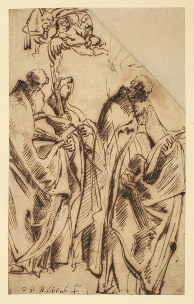 Aziz Amandus ve Aziz Walpurga, c.1610 by Peter Paul Rubens