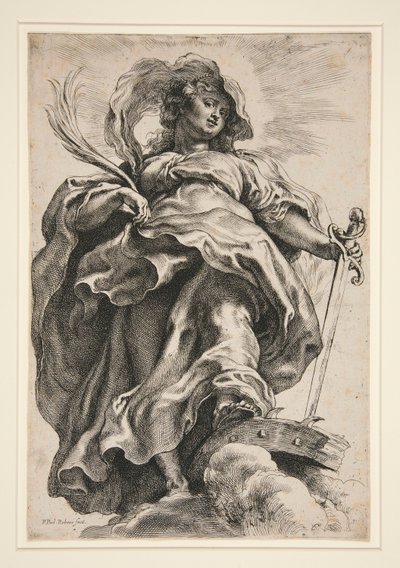 Bulutlardaki Aziz Catherine by Peter Paul Rubens