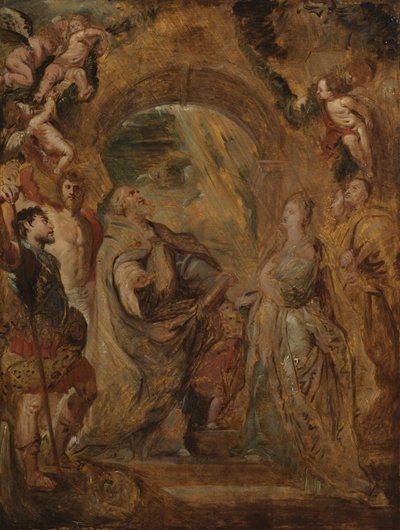 Aziz Maurus ve Papianus ile Büyük Aziz Gregory ve Aziz Nereus ve Achilleus ile Aziz Domitilla, 1606-07 by Peter Paul Rubens