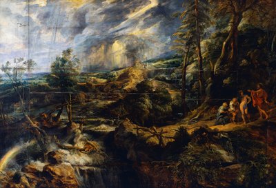 Fırtınalı manzara, c.1625 (panelde yağ) by Peter Paul Rubens