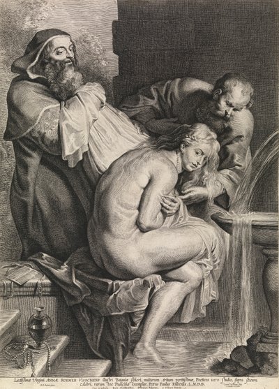 Suzanne ve Yaşlı Adamlar (gravür) by Peter Paul Rubens