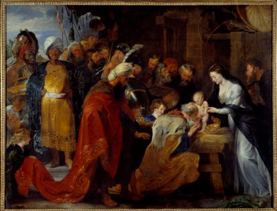 Pierre Paul (Pierre-Paul) Rubens (veya Peter Paul veya Petrus Paulus) (1577-1640) tarafından yapılan Magi Resminin Tapınması 1617 Güneş. 2,51x3,28 m Lyon, Güzel Sanatlar Müzesi by Peter Paul Rubens