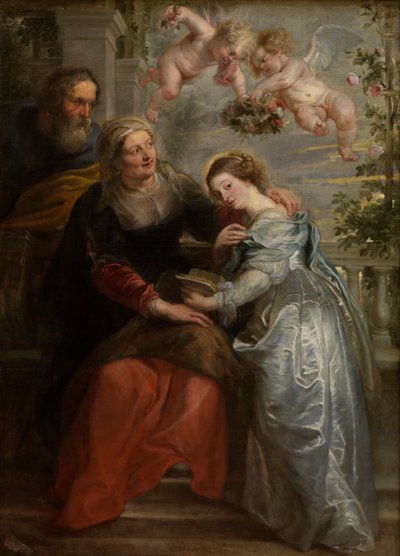 The Education of Mary, c.1630-35 (tuval üzerine yağlıboya) by Peter Paul Rubens