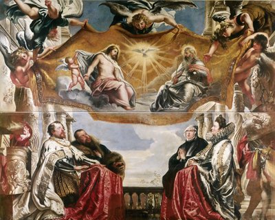Gonzaga Ailesi, Kutsal Üçlü Birliğe Tapınmada, 1604-1605. by Peter Paul Rubens