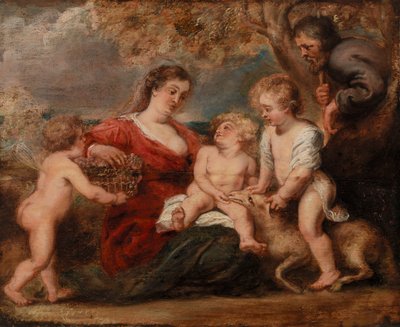 Vaftizci Yahya ve bir Melek ile Kutsal Aile by Peter Paul Rubens