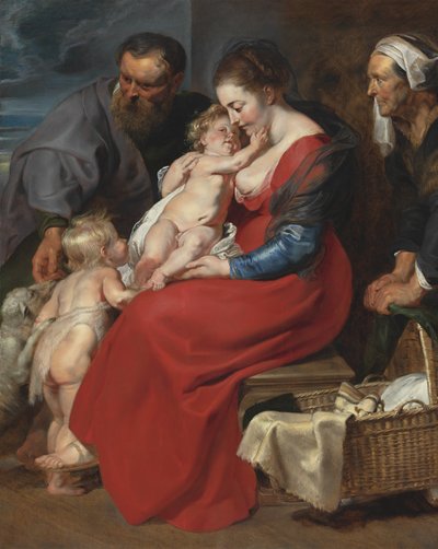 Aziz Elizabeth ve Vaftizci Yahya ile Kutsal Aile, c.1615 by Peter Paul Rubens