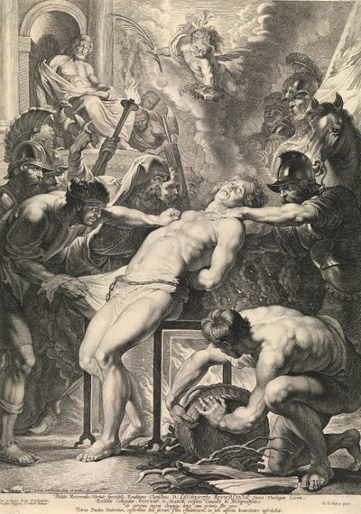 Saint Laurentius'un Şehitliği (gravür) by Peter Paul Rubens