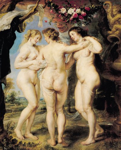 Üç Güzeller, c.1636-39 (tuval üzerine yağlı boya) by Peter Paul Rubens