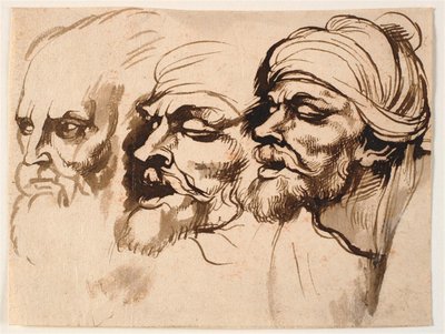 Üç erkek kafa by Peter Paul Rubens