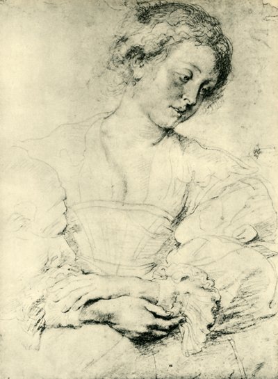 Elleri Katlanmış Genç Kadın, 1629-1630, 1943. by Peter Paul Rubens