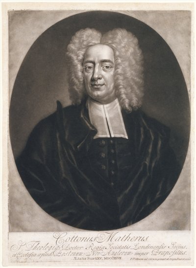 Cottonus Matheris Cotton Mather, 1728., 1728. by Peter Pelham