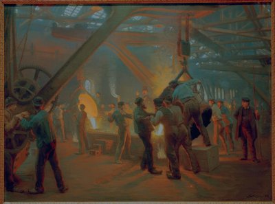 Burmeister & Wain demir dökümhanesinde by Peder Severin Krøyer