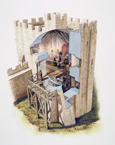 Peveril Kalesi, 12. yüzyıl, c1990-2010 by Peter Urmston